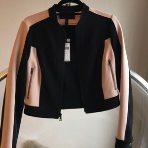 Black and nude/pink bomber jacket